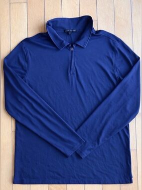 Robert Barakett Blue Lightweight Quarter‑Zip Premium Pullover Polo Size XL